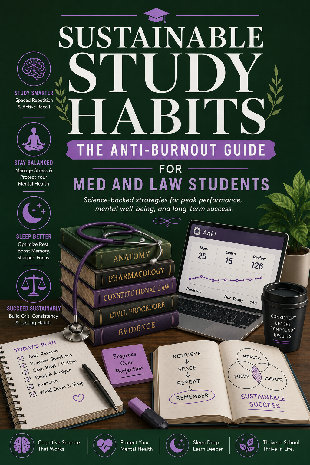 Sustainable Study Habits: The Anti-Burnout Guide for Med and Law Students